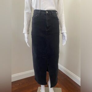 See Rene Boutique Ahuva Black Stretch Jean Skirt Size Small